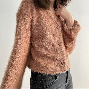 NEW SHEIN FUZZY DROP SHOULDER  CARDIGAN - S